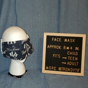 New York Yankees Face Covering Mask Shield Washable Reusable